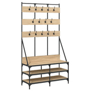 Vidaxl kledingrek met schoenenrek 100x40x184 cm sonoma eikenkleurig - afbeelding 2