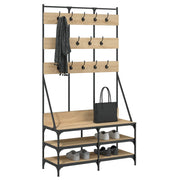 Vidaxl kledingrek met schoenenrek 100x40x184 cm sonoma eikenkleurig - afbeelding 3