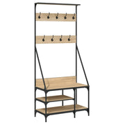 Vidaxl kledingrek met schoenenrek 80x40x184 cm sonoma eikenkleurig - afbeelding 2