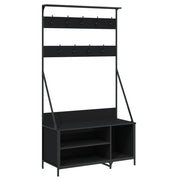 Vidaxl kledingrek met schoenenrek 100x41x184 cm zwart - afbeelding 2