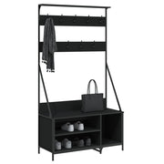 Vidaxl kledingrek met schoenenrek 100x41x184 cm zwart - afbeelding 3