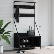 Vidaxl kledingrek met schoenenrek 100x41x184 cm zwart - afbeelding 1