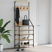 Vidaxl kledingrek met schoenenrek 70x34x184 cm sonoma eikenkleurig - afbeelding 1