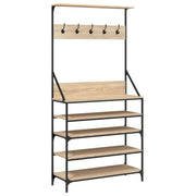 Vidaxl kledingrek met schoenenrek 90x34x184 cm sonoma eikenkleurig - afbeelding 2