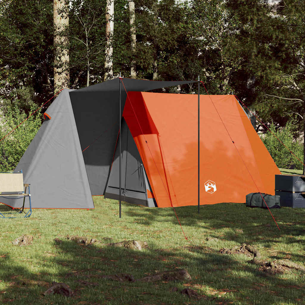 Vidaxl tent 3-persoons waterdicht grijs en oranje