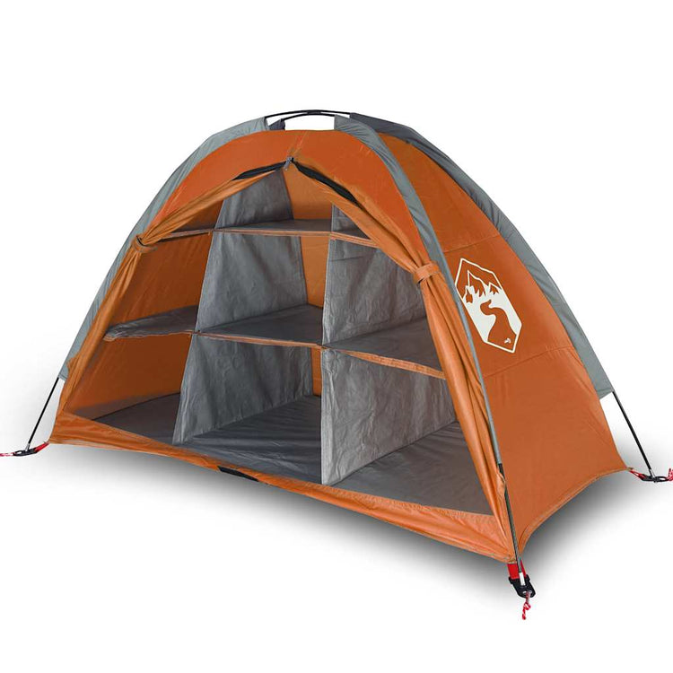 Vidaxl opbergtent 9 vakken waterdicht grijs en oranje