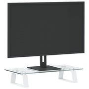 Vidaxl monitorstandaard 40x20x8 cm gehard glas en metaal wit - afbeelding 3