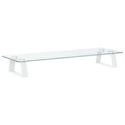 Vidaxl monitorstandaard 60x20x8 cm gehard glas en metaal wit - afbeelding 2