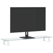 Vidaxl monitorstandaard 80x20x8 cm gehard glas en metaal wit - afbeelding 3