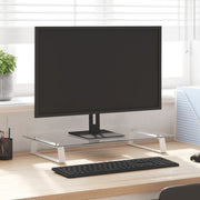 Vidaxl monitorstandaard 60x35x8 cm gehard glas en metaal wit - afbeelding 1