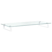Vidaxl monitorstandaard 80x35x8 cm gehard glas en metaal wit - afbeelding 2
