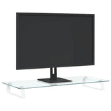 Vidaxl monitorstandaard 80x35x8 cm gehard glas en metaal wit - afbeelding 3