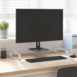 Vidaxl monitorstandaard 80x35x8 cm gehard glas en metaal wit - afbeelding 1
