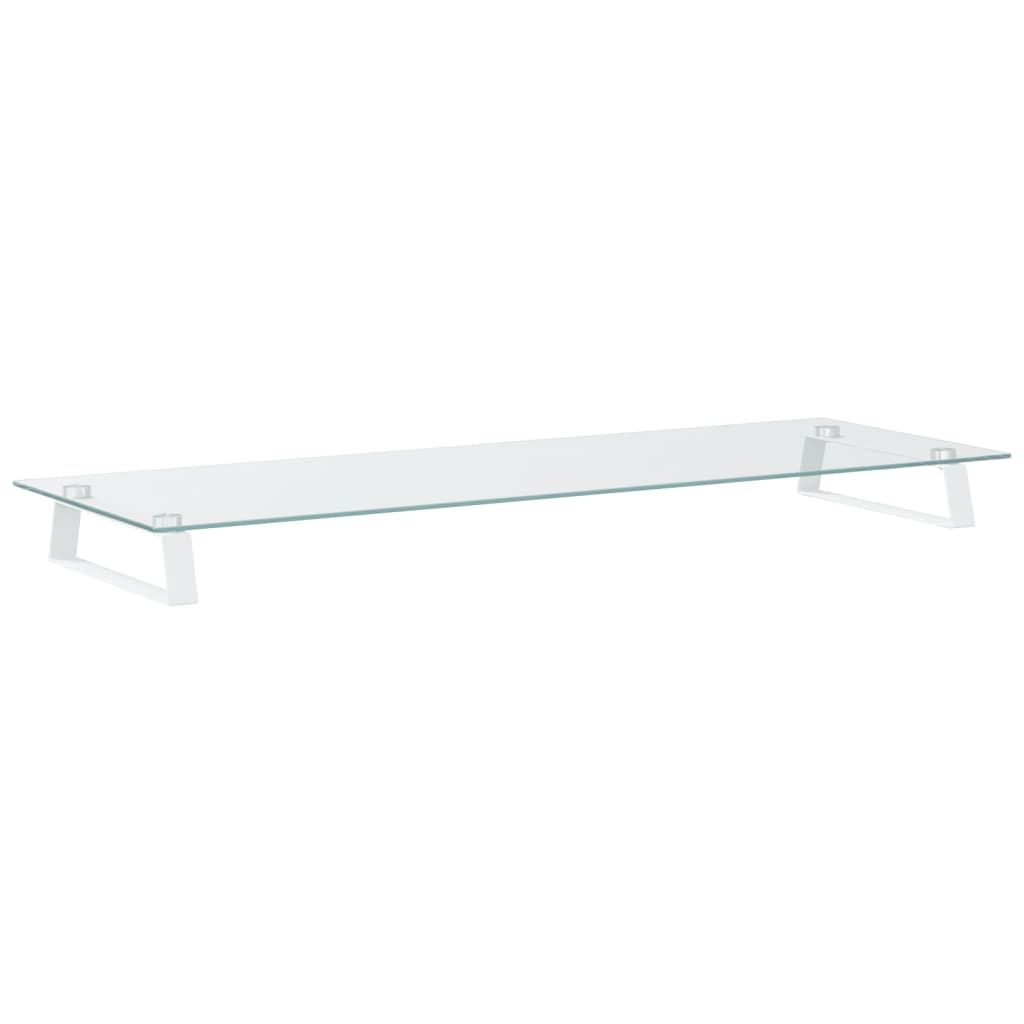 Vidaxl monitorstandaard 100x35x8 cm gehard glas en metaal wit