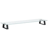 Vidaxl monitorstandaard 80x20x8 cm gehard glas en metaal zwart - afbeelding 2