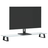 Vidaxl monitorstandaard 80x20x8 cm gehard glas en metaal zwart - afbeelding 3