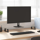 Vidaxl monitorstandaard 80x20x8 cm gehard glas en metaal zwart - afbeelding 1