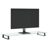 Vidaxl monitorstandaard 100x35x8 cm gehard glas en metaal zwart - afbeelding 3