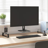 Vidaxl monitorstandaard 100x35x8 cm gehard glas en metaal zwart - afbeelding 1