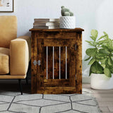 Vidaxl hondenbench 55x75x65 cm bewerkt hout gerookt eikenkleurig - afbeelding 3