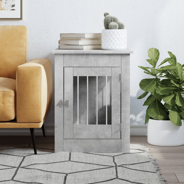 Vidaxl hondenbench 55 x 80 x 68 cm bewerkt hout betongrijs