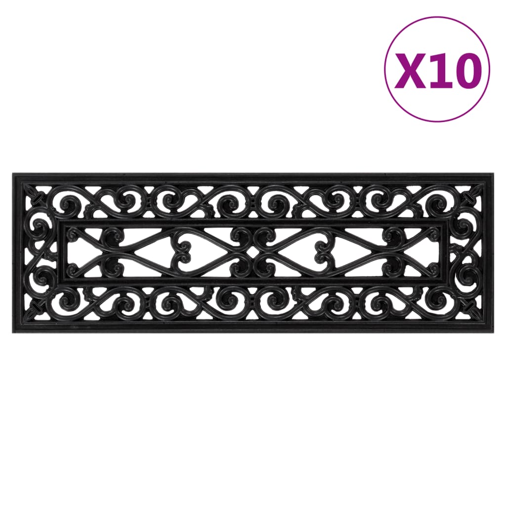 VidaXL Trapmatten 10 st 25x75 cm rubber