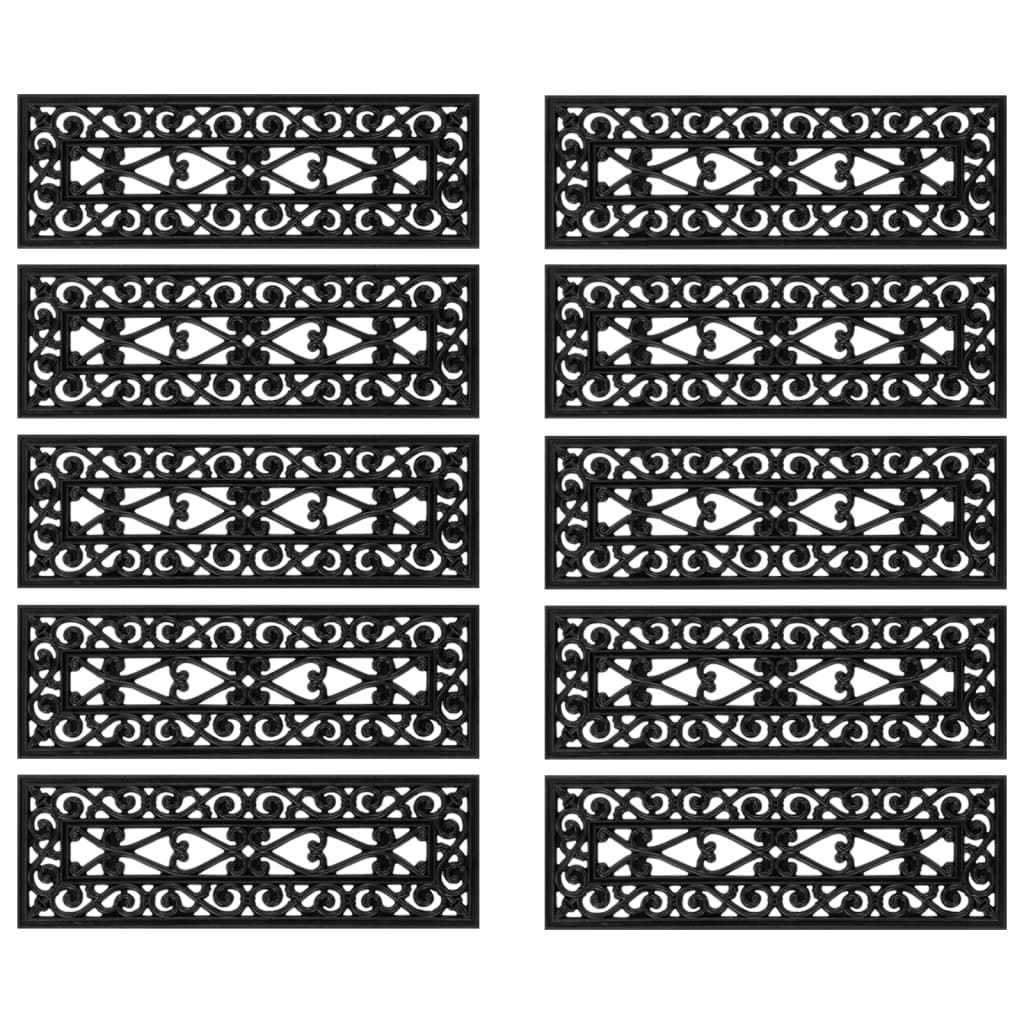 Vidaxl trapmatten 10 st 25x75 cm rubber