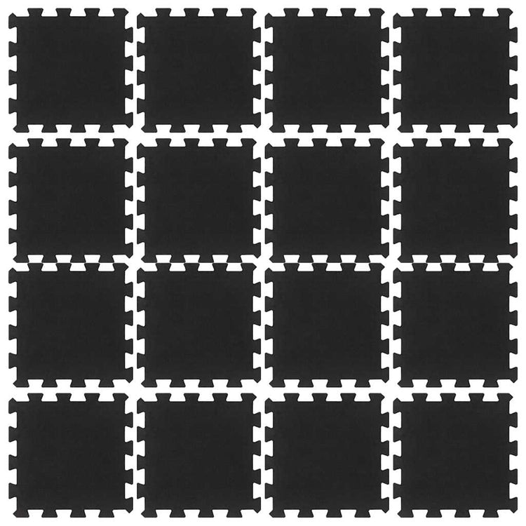Vidaxl rubbertegels 16 st 16 mm 30x30 cm zwart