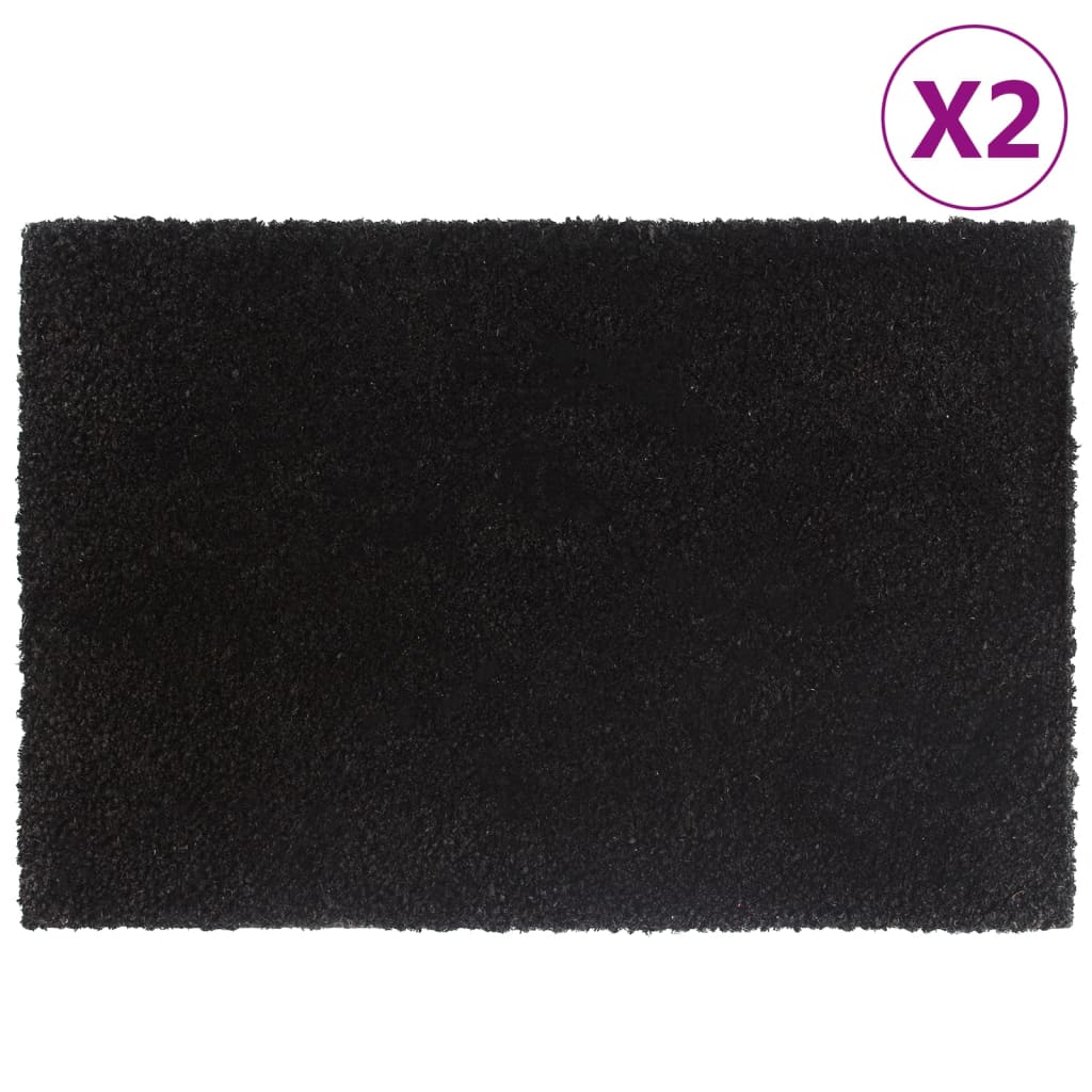 Vidaxl deurmatten 2 st 40x60 cm getufte kokosvezel zwart