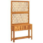 Vidaxl plantenbak met latwerk en schap 100x32x185 cm acaciahout - afbeelding 2