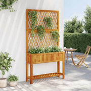 Vidaxl plantenbak met latwerk en schap 100x32x185 cm acaciahout - afbeelding 3