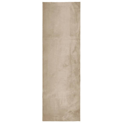 Vidaxl vloerkleed huarte laagpolig zacht wasbaar 80x250 cm zandkleurig