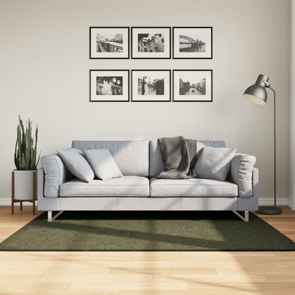 Vidaxl vloerkleed huarte laagpolig zacht wasbaar 120x170 cm bosgroen