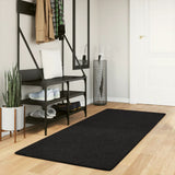 Vidaxl vloerkleed huarte laagpolig zacht wasbaar 80x200 cm zwart - afbeelding 1