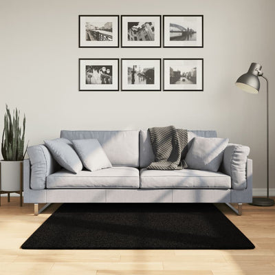 Vidaxl vloerkleed huarte laagpolig zacht wasbaar 120x120 cm zwart