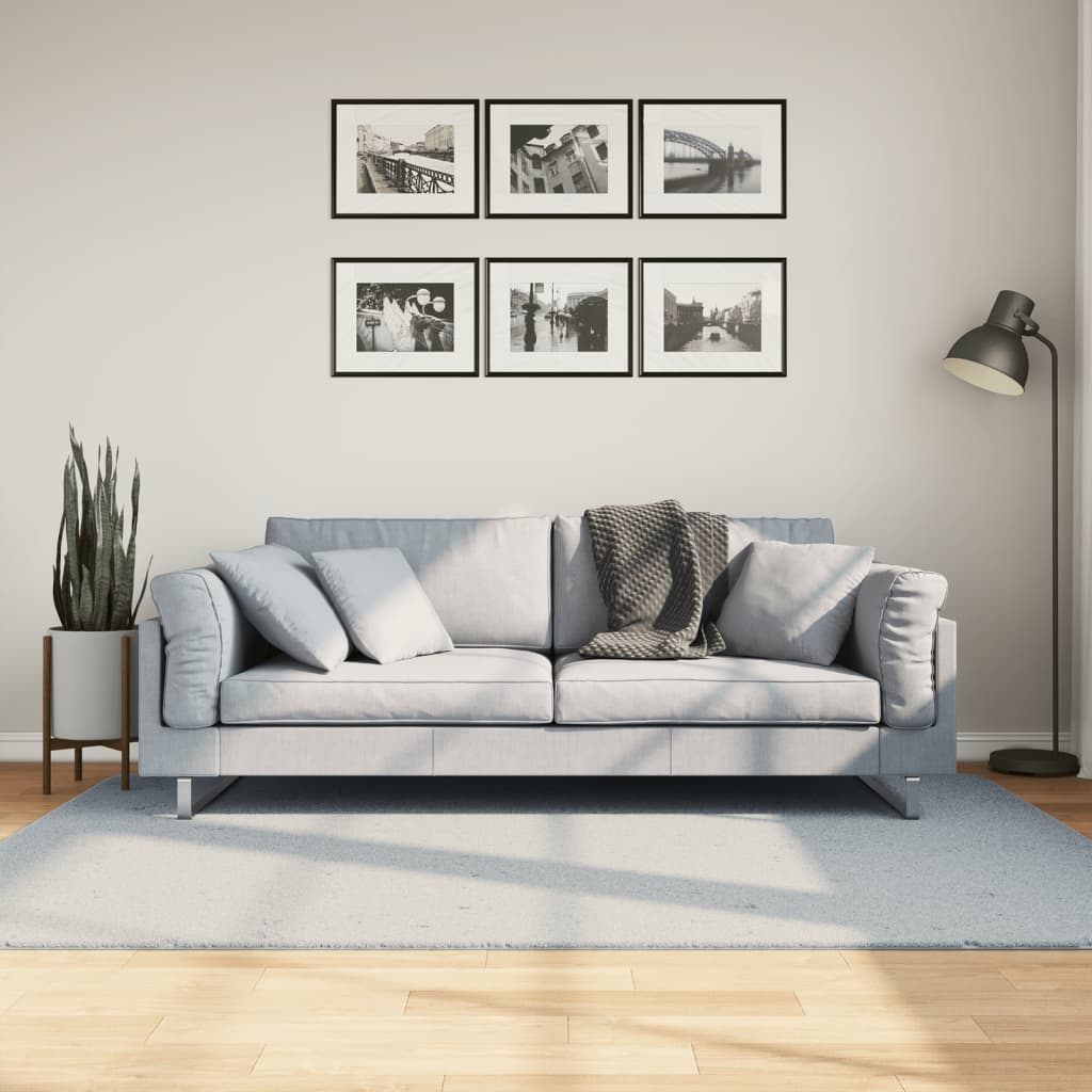 Vidaxl vloerkleed huarte laagpolig zacht wasbaar 140x200 cm blauw