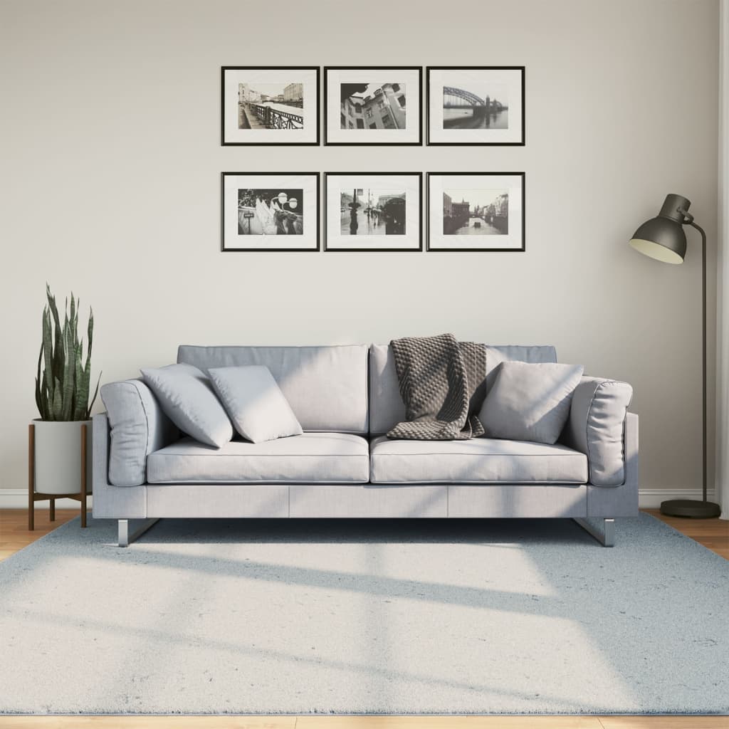 Vidaxl vloerkleed huarte laagpolig zacht wasbaar 200x200 cm blauw