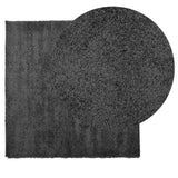 VidaXL Vloerkleed PAMPLONA shaggy hoogpolig 120x120 cm antraciet - afbeelding 3