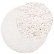 Vidaxl vloerkleed pamplona shaggy hoogpolig modern ø 120 cm crèmekleur - afbeelding 3