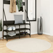 Vidaxl vloerkleed pamplona shaggy hoogpolig modern ø 120 cm crèmekleur - afbeelding 1