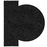 Vidaxl vloerkleed pamplona shaggy hoogpolig modern 80x250 cm zwart - afbeelding 3