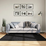 Vidaxl vloerkleed pamplona shaggy hoogpolig modern 160x160 cm zwart - afbeelding 1
