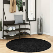 Vidaxl vloerkleed pamplona shaggy hoogpolig modern ø 120 cm zwart - afbeelding 1