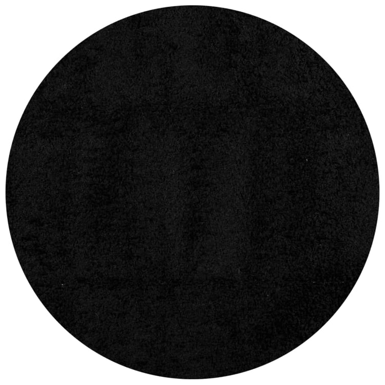 Vidaxl vloerkleed pamplona shaggy hoogpolig modern ø 200 cm zwart