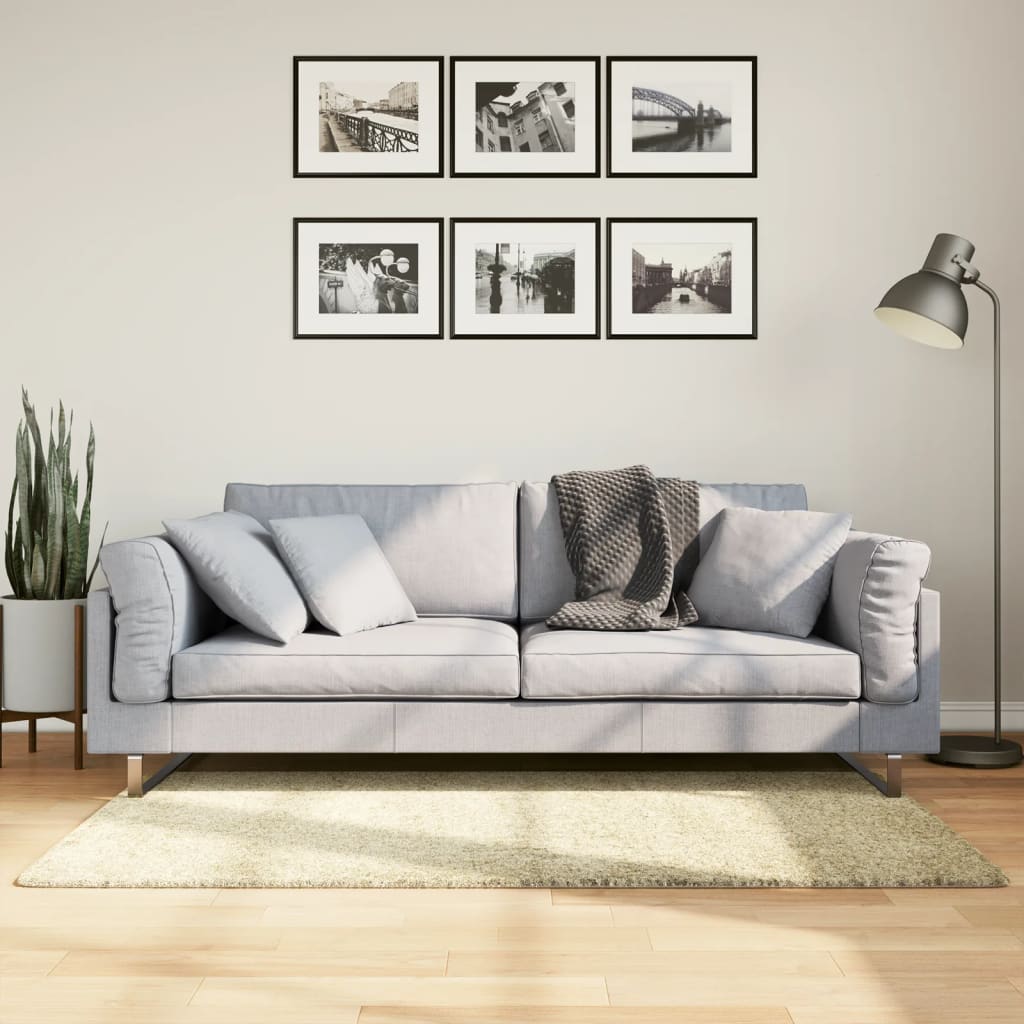 Vidaxl vloerkleed pamplona shaggy hoogpolig modern 80x150 cm goudkleur