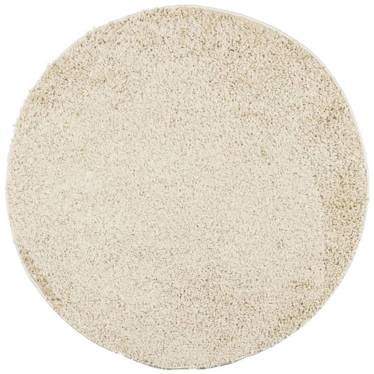 Vidaxl vloerkleed pamplona shaggy hoogpolig modern ø 100 cm goudkleur