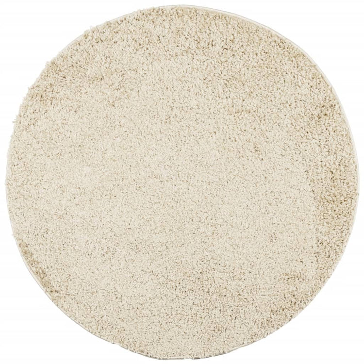 Vidaxl vloerkleed pamplona shaggy hoogpolig modern ø 120 cm goudkleur