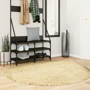 Vidaxl vloerkleed pamplona shaggy hoogpolig modern ø 160 cm goudkleur - afbeelding 1