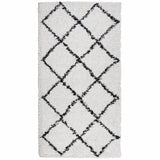 Vidaxl vloerkleed pamplona shaggy hoogpolig 80x150 cm crème en zwart - afbeelding 2
