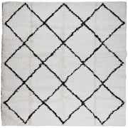 Vidaxl vloerkleed pamplona shaggy hoogpolig 120x120 cm crème en zwart - afbeelding 2
